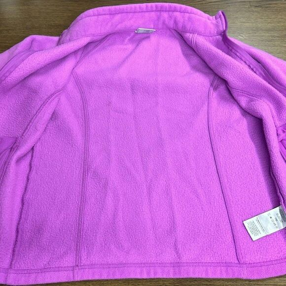 Columbia Jacket Girls Large 14/16 Fleece Full Zip Long Sleeve‎ Pockets Pink READ - Picture 6 of 7